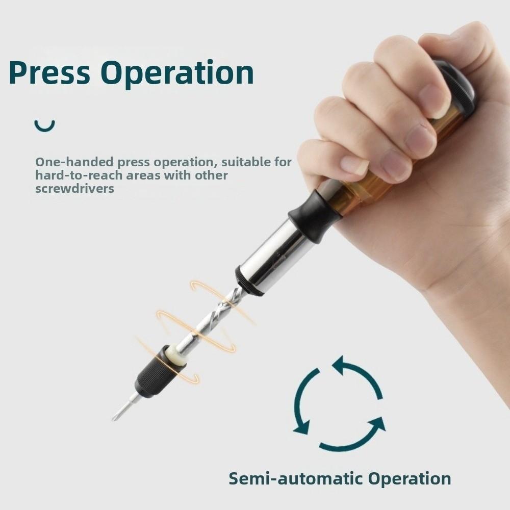 Replaceable Heads Push Pull Ratchet Screwdriver Precision Screw Driver Bit DIY Projects