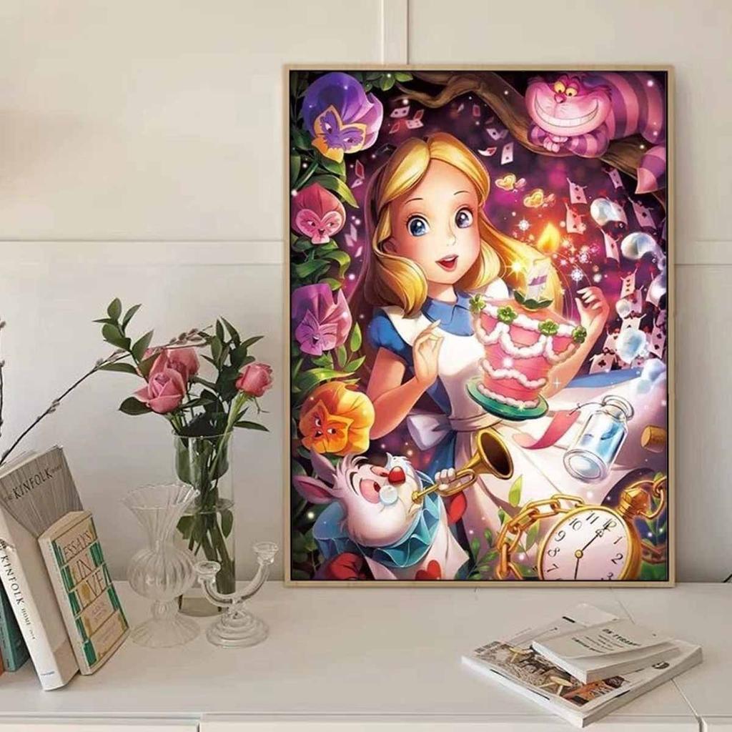 Full Round Diamond Painting Alice In Wonderland Art Rhinestone Picture Mosaic DIY 5D Cross Stitch Embroidery Home Decoration
