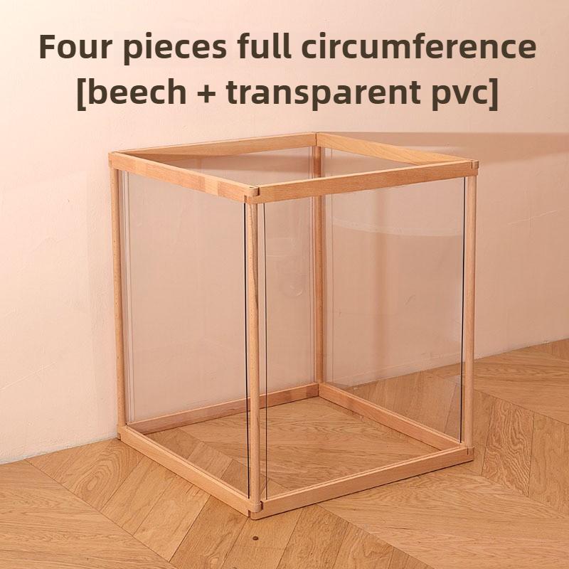 

Solid Wood Dog Playpen Transparent Small Dog Fences Household Indoor Dogs Cage Durable Barrier for Dogs Pet Accessories 63x55cm