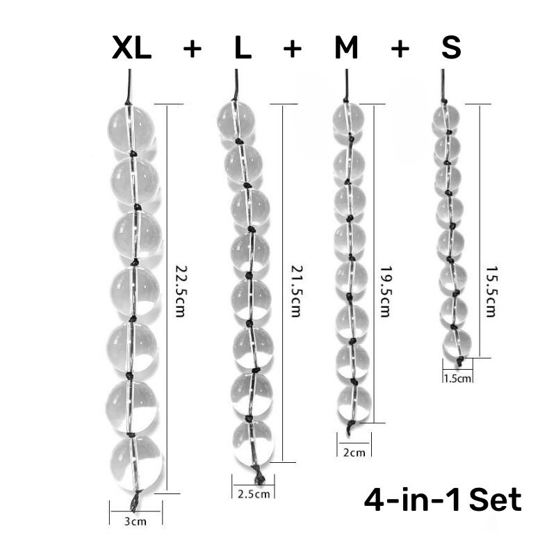 4 Sizes Rear Court Pull Glass Beads Anal Balls Butt Plug Sex Toys For Women Transparent Harem Male And Female Masturbation