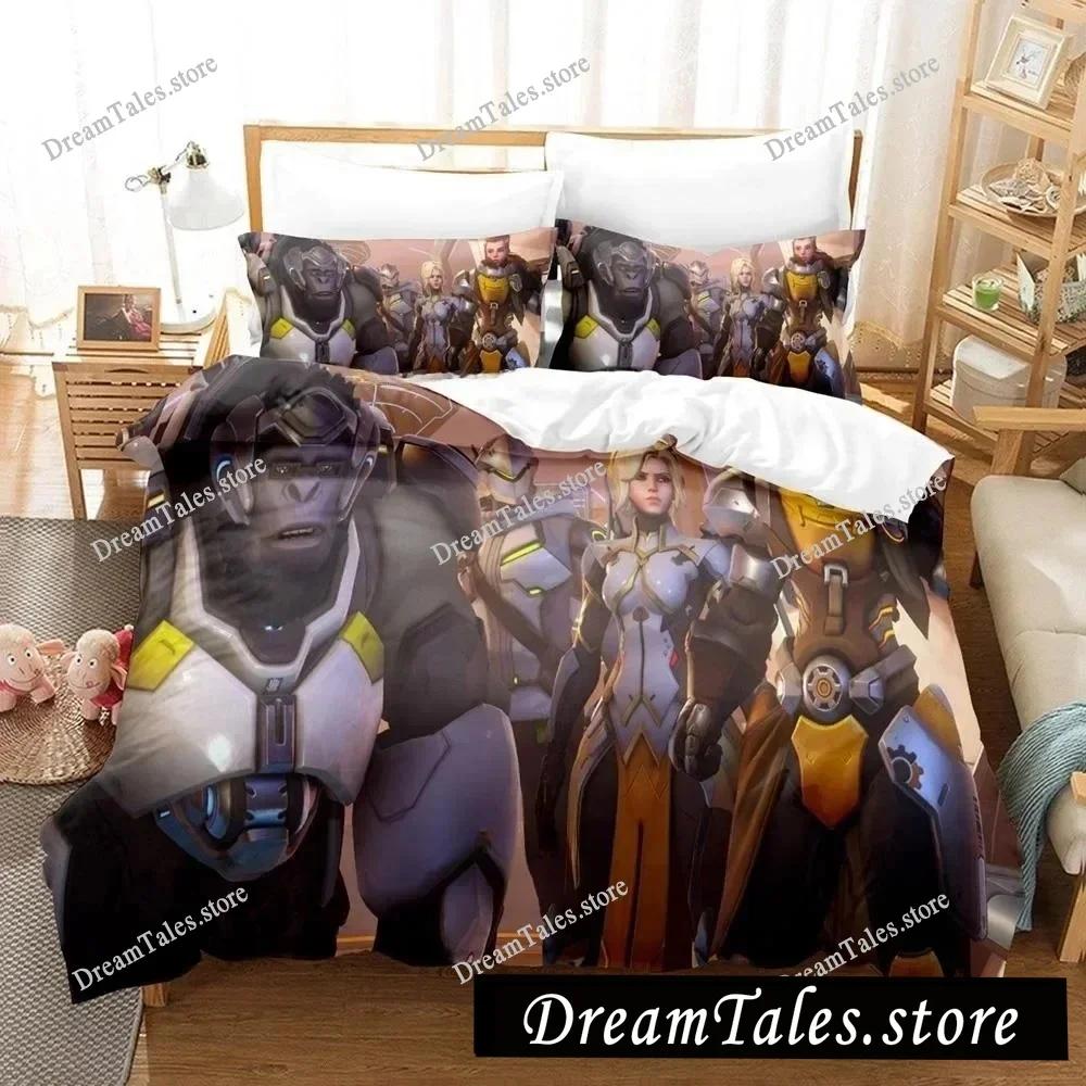 New Overwatch 2 Invasion Bedding Set Single Twin Full Queen King Size Bed Set Adult Kid Bedroom Duvet Cover Sets 3D Print Game