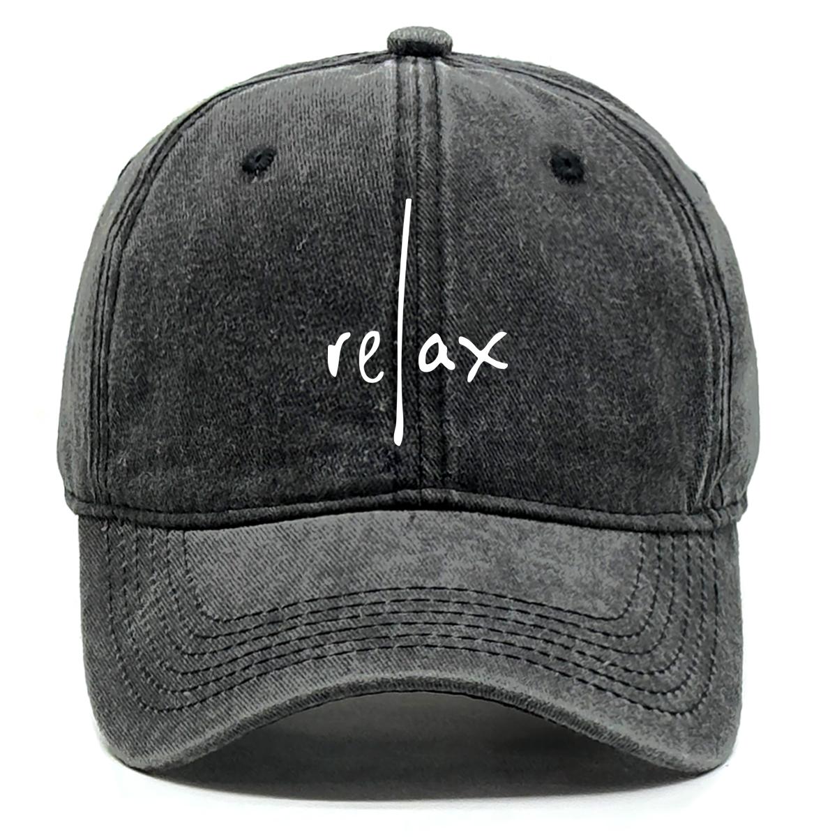 

Washed Cotton Snapback Baseball Hat Artistic Text Relax Snapback Hat Retro Raw Brim Adjustable Baseball Caps One Size Fits All