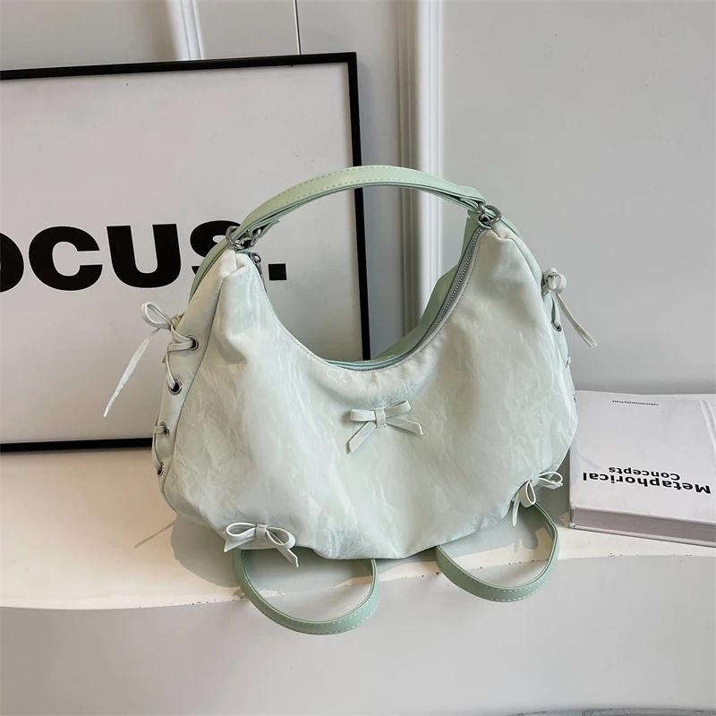 Solid Interior Compartment Casual  Bags Bow Tie Large Capacity  Hot Sale Bags for Women Zipper Pu Women's Handbags