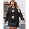 Women's Rhombus Jacquard Wool Flower Embroidery Beading Loose Casual Pullover Sweater