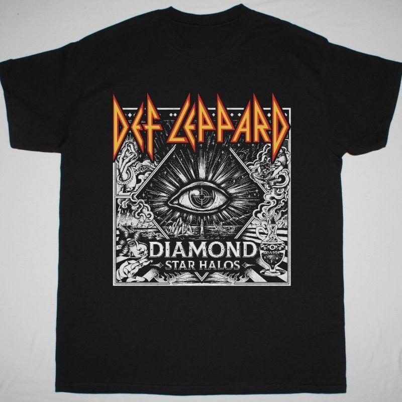 DEF LEPPARD DIAMONDS STAR HALOS Cotton Black All Size Unisex Shirt C067 Unisex T-Shirt L