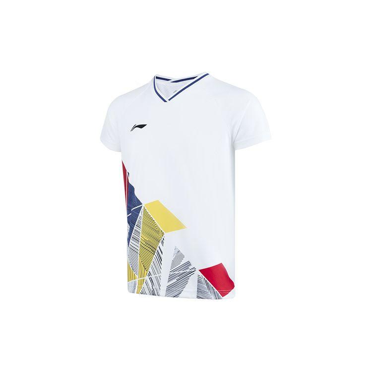 Li-Ning Casual Breathable Sports Badminton Short Sleeve T-Shirt Unisex Tops White AAYR375-1