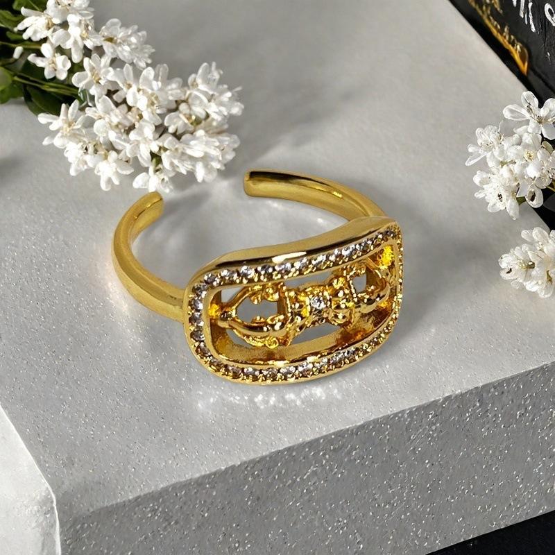 Light Luxury French Retro Heavy Industry Money Bag Open Ring Medieval Niche Design Exquisite High-End Four-Leaf Clover Ring