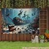 Pirátská potopená loď Gobelín - Podvodní poklad Lebka Domácí dekorace Pozadí