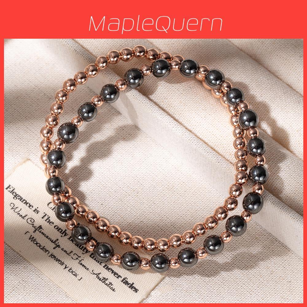 Black Hematite Beaded Bracelets For Men And Women Handmade Geometric Style Travel Gift