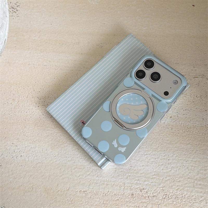 Stylish Polka Dot Rotating Stand Case for iPhone 17 Pro Max and Apple 16