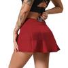 Tennis Short Skirt Breathable Sport Solid Color Skirt Women Sports Golf Skirt High Waist Skirts Quick Drying Double-deck Skirt With Pockets