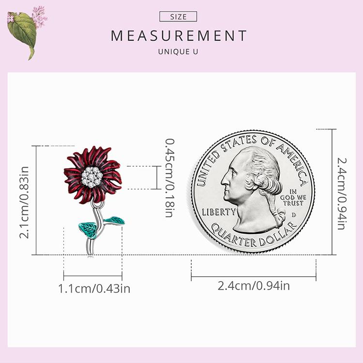 WOSTU 925 Prata Esterlina Colorido Lucky Daisy Flor Charms Contas Fit Original DIY Pulseira Colar Jóias Finas Presentes