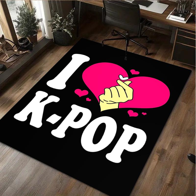 

1Pc k pop Print Rug - home decoration Carpet For Living Room Bedroom Flooring Computer Chair Area Rug 40x60cm( 15x23in )