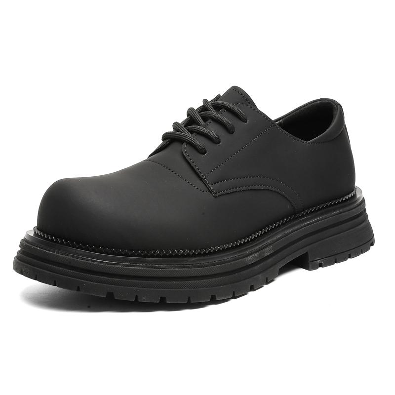 

Модные повседневные туфли Дерби мужские кожаные туфли Модный минималистский дизайн Повседневные офисные туфли для отдыха на открытом воздухе для деловых вечеринок Туфли на толстой подошве Белые 42 чёрный