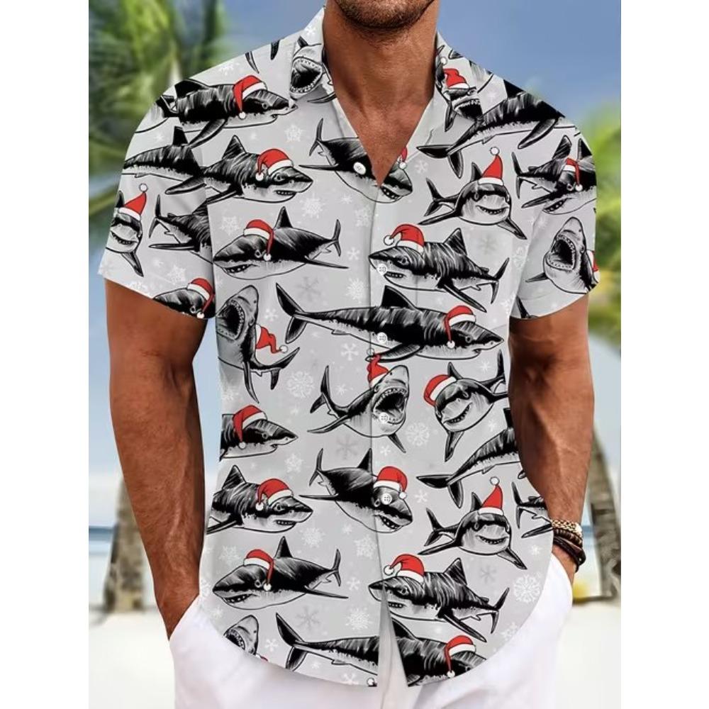 Men's Geometry Pattern 3D Print Shirt Button Up Shirt Casual Shirt Summer Shirt Short Sleeve Daily Vacation Clothing
