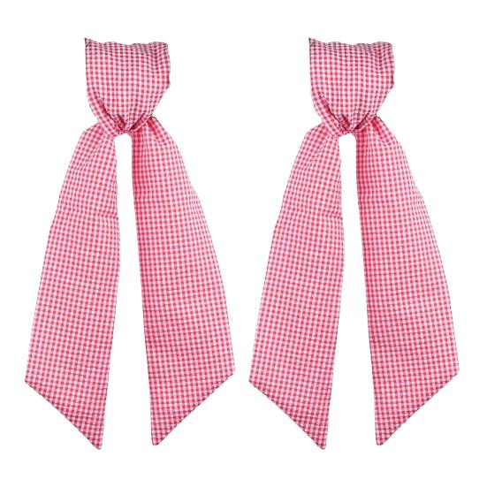 2Pcs Fall Thanksgiving Plaid Print Wreath Belt Farmhouse Ribbon DIY Craft Monogram Outdoor Indoor Autumn Decor