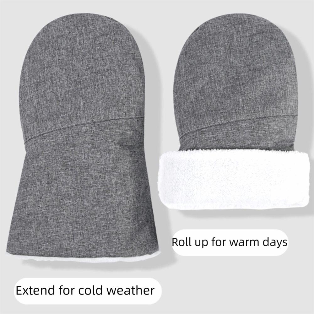 Warm Fleece Lined Pushchair Mittens Waterproof Nylon Exterior Pram Hand Warmers  Shopping Trip