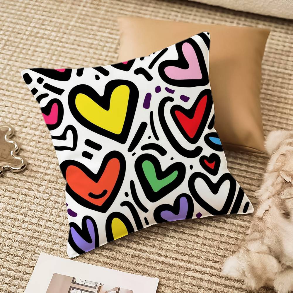 Lovely heart of love my beloved Pillow Case Anti-dustmite Invisible zipper Sofa Bed
