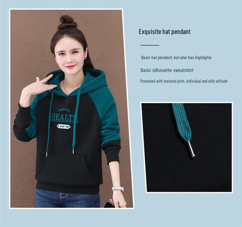 Woodpecker Women's Fleece-Lined Cotton Hoodie - Slimming & Loose Winter Style