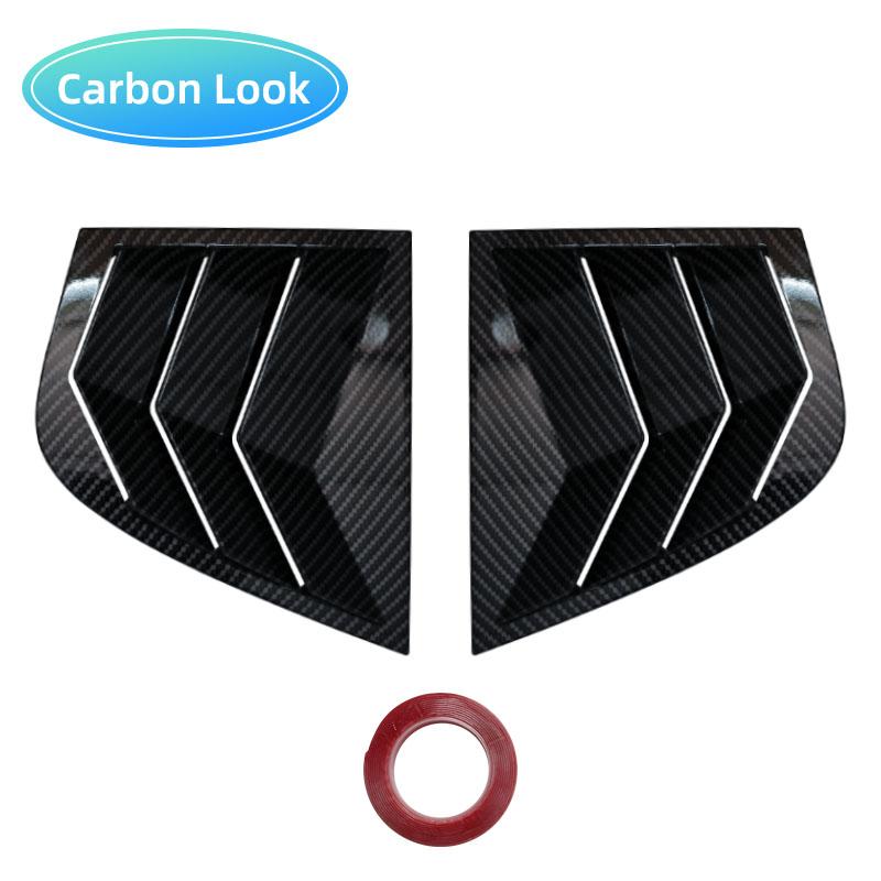Side Window Louvers Vent Sun Shade Cover for Kia Stinger 2018-2025 Window Shutter Sticker ABS Carbon Fiber Black Accessories