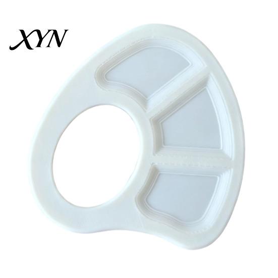Ergonomic Thumb Hole Painting Tray Mini Paint Palette Tray, with Hole, Lightweight Durable Handheld Resin for Acrylics Mixing Watercolor Palette,
