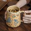 Flower Story Chinese Ancient Style Ceramic Mug Girls High Value Coffee Cup Large Capacity Water Cup Export