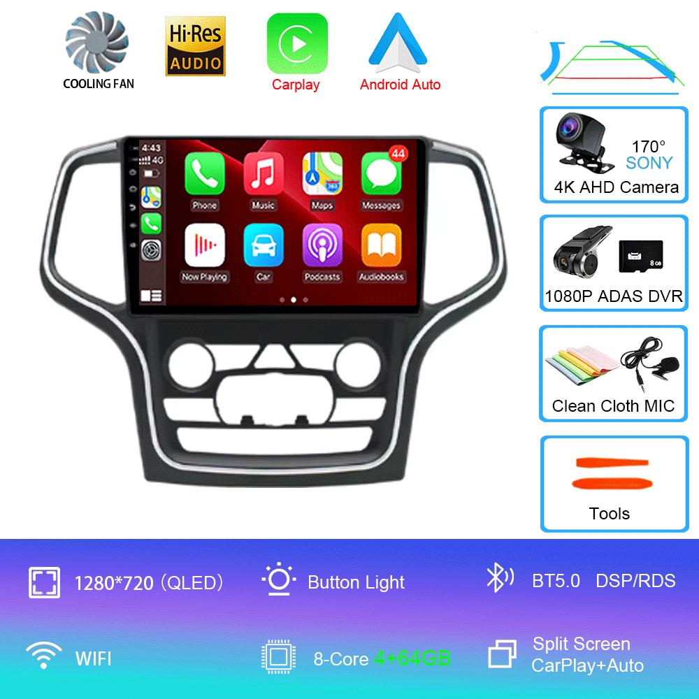 For Jeep Grand Cherokee WK2 2014 Car radio Multimedia Carplay Navigation GPS Wireless Android Auto Car Stereo HDR Radio 5G Wifi