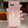 Anti-scratch Phone Case For Vivo iQOO Z11 Turbo Jelly Clear TPU Soft Casing Lucky Initial Letter With Flower Couple Shell