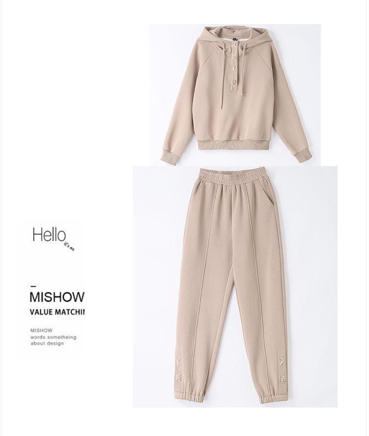 Women's Plus Size Loose Tracksuit - 2025 Autumn/Winter Fashion Sweatshirt Two-Piece Set