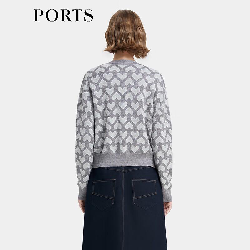 Ports Women's 3D Heart Jacquard Short Cardigan