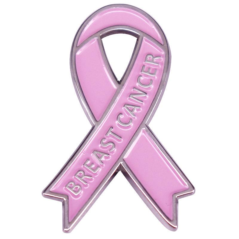 Pink Ribbon Brooch Design Promotional Breast Prevention Logo Pin Jewelry