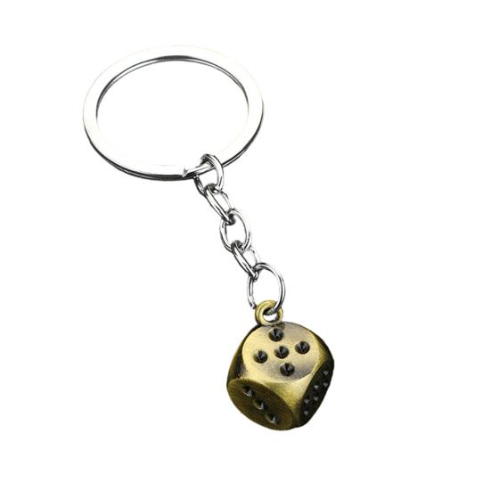 

Dice Keychain Metal Dice Bag Charm Trendy Keychain Backpack Charm Game Lover Accessory Gift for Men Women античный бронзовый