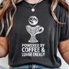 Celtic Chalice Coffee T-Shirt Lunar Energy Cozy Goth Mythology Tee Witchy Celestial Knot Coffee Lover Gift