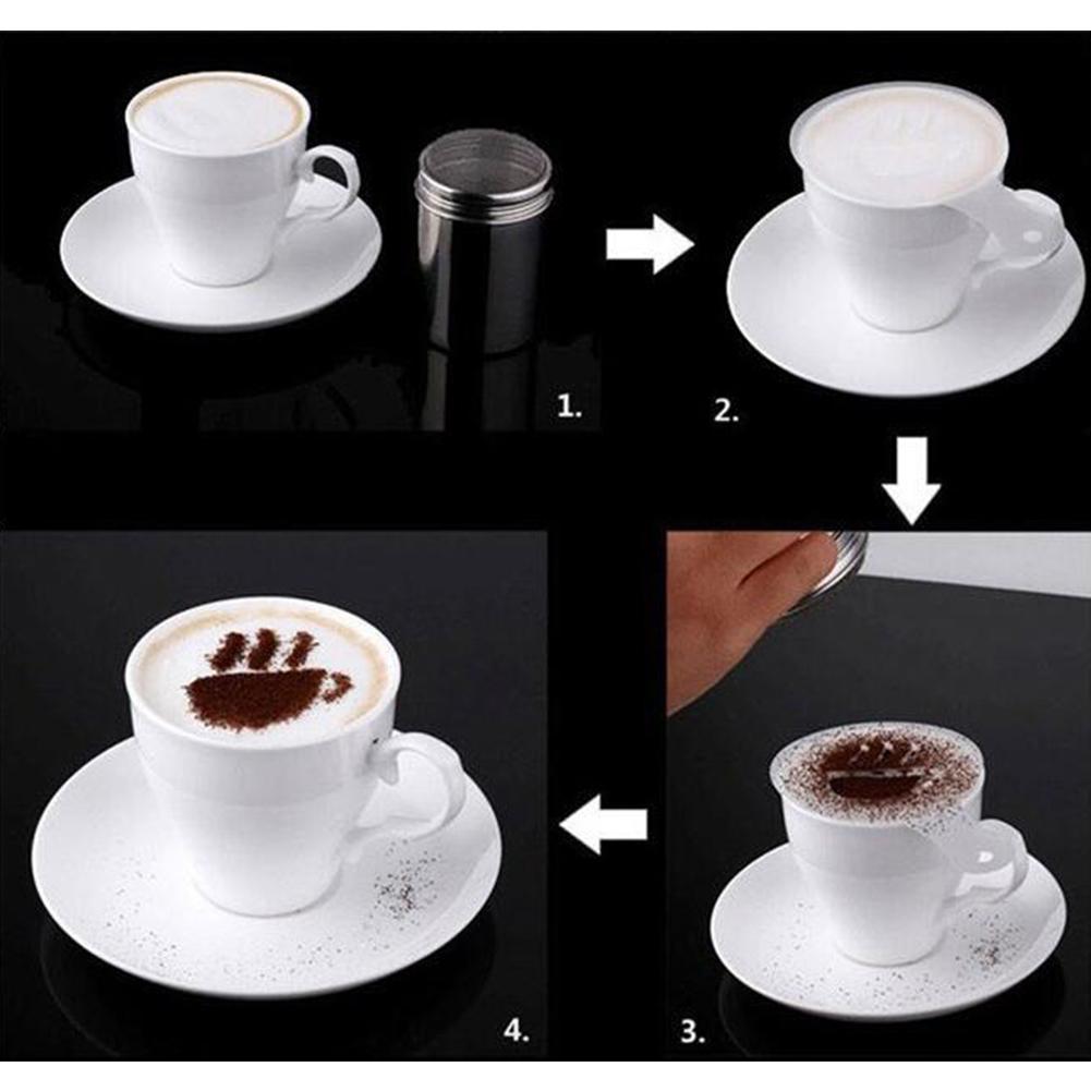 16Pcs Coffee Latte Mold Dusting Pad Stencils DIY Kitchen Art Baking Tools