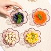 8pcs Hammer Pattern Seasoning Dish Transparent Fruit Salad Bowl Cherry Blossom Sauce Dishes Dessert