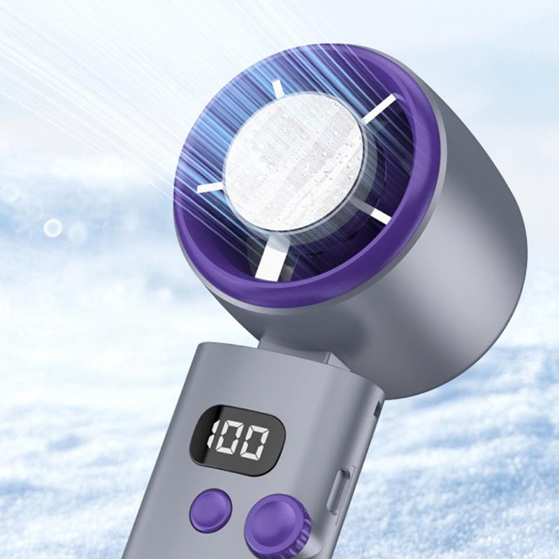 Portable Handheld Fan 100 Speed Mini Cooling Desk Fan Quiet Handheld Fan with Digital Display USB Rechargeable Table Fan