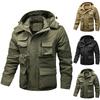 Herren Einfarbig Abnehmbar Outdoor Arbeitskleidung Lässig Locker Reißverschlusstasche Plüsch Langarmjacke