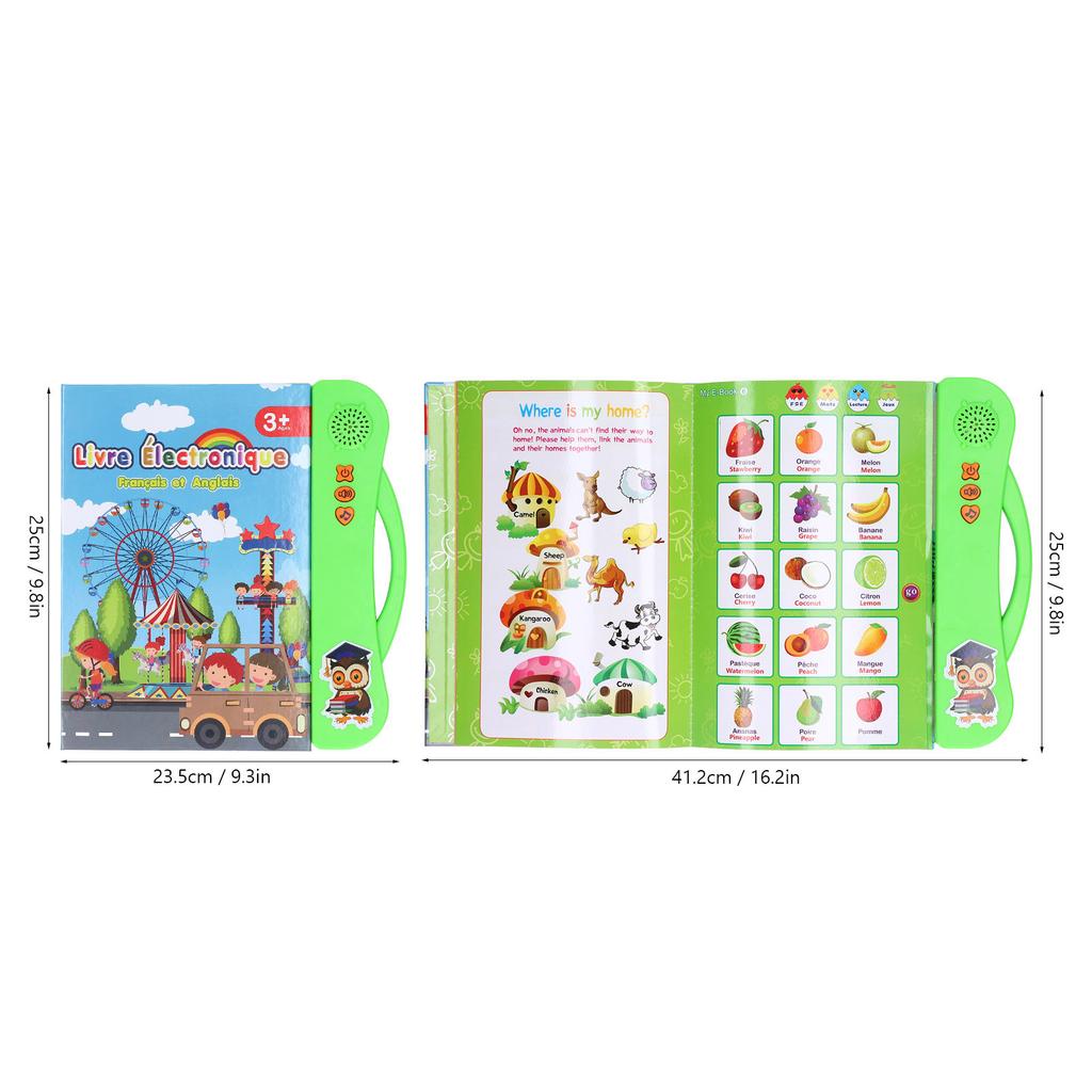 French Sound Book Children English Read Music Interactive Learning Book Educational Toy Birthday Gift