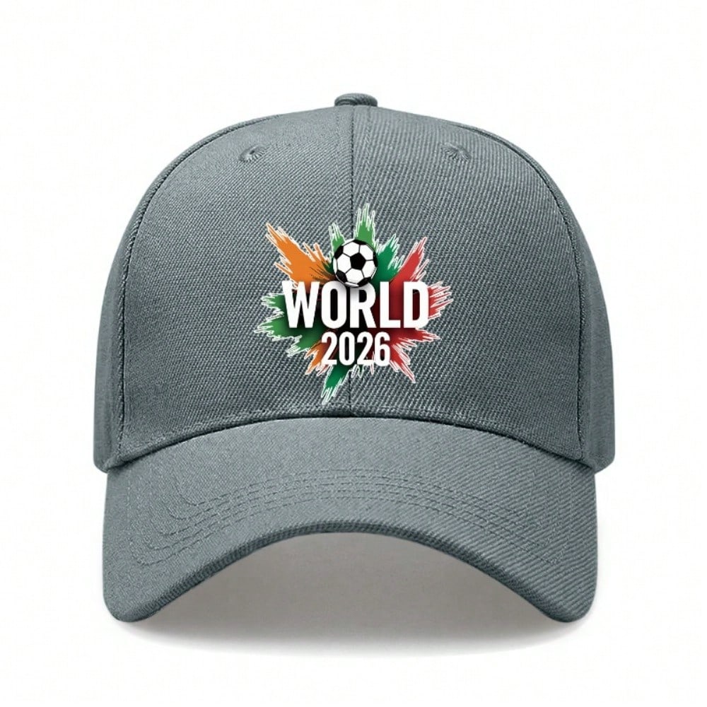 [Sporty Baseball Cap] 2026 World Cup Theme Print Unisex Adjustable Breathable Lightweight Polyester Sun Protection Casual Outdoor Sports Baseball Hat