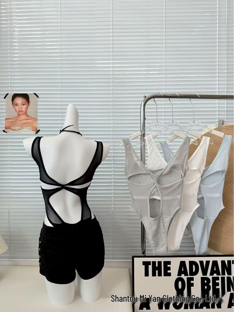 940 Sweet & Spicy Cotton Backless Bodysuit: Women's Sexy Criss-Cross Sleeveless Top with Spaghetti Straps
