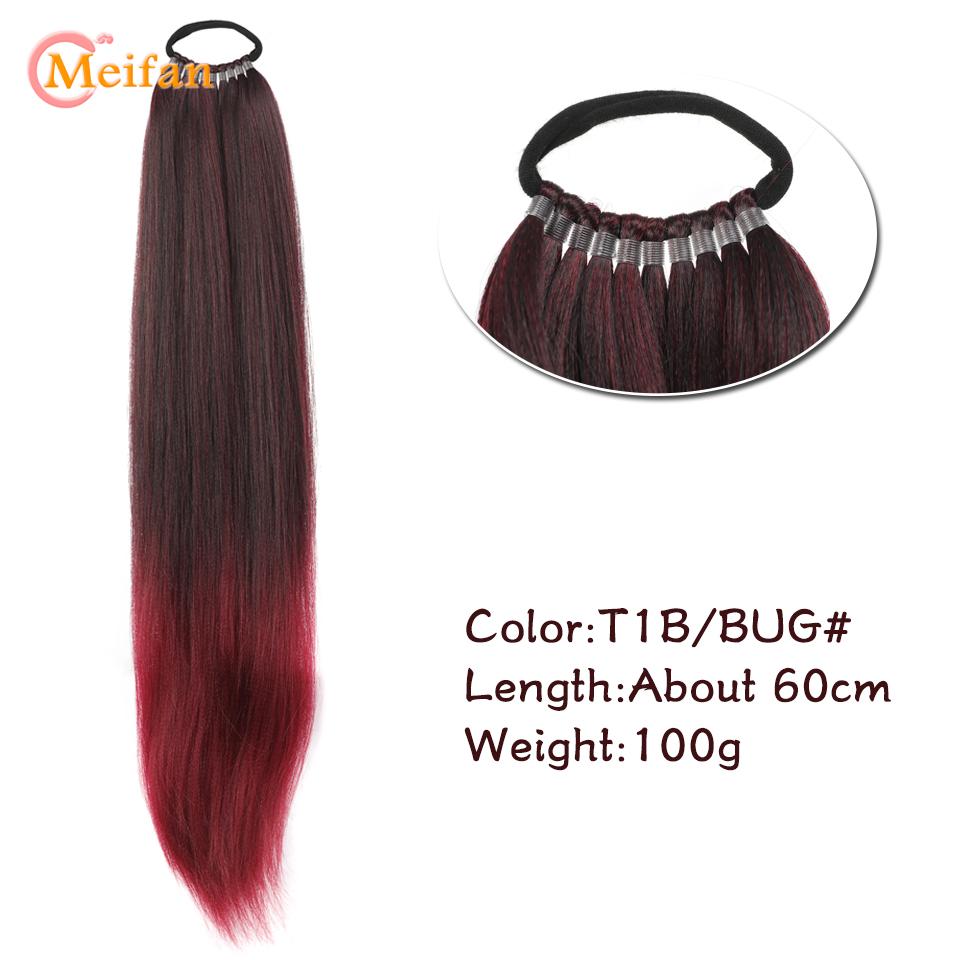 

24-дюймовый синтетический хвостик, черный натуральный плетеный хвост, шиньон, длинная прямая резинка для волос для женщин