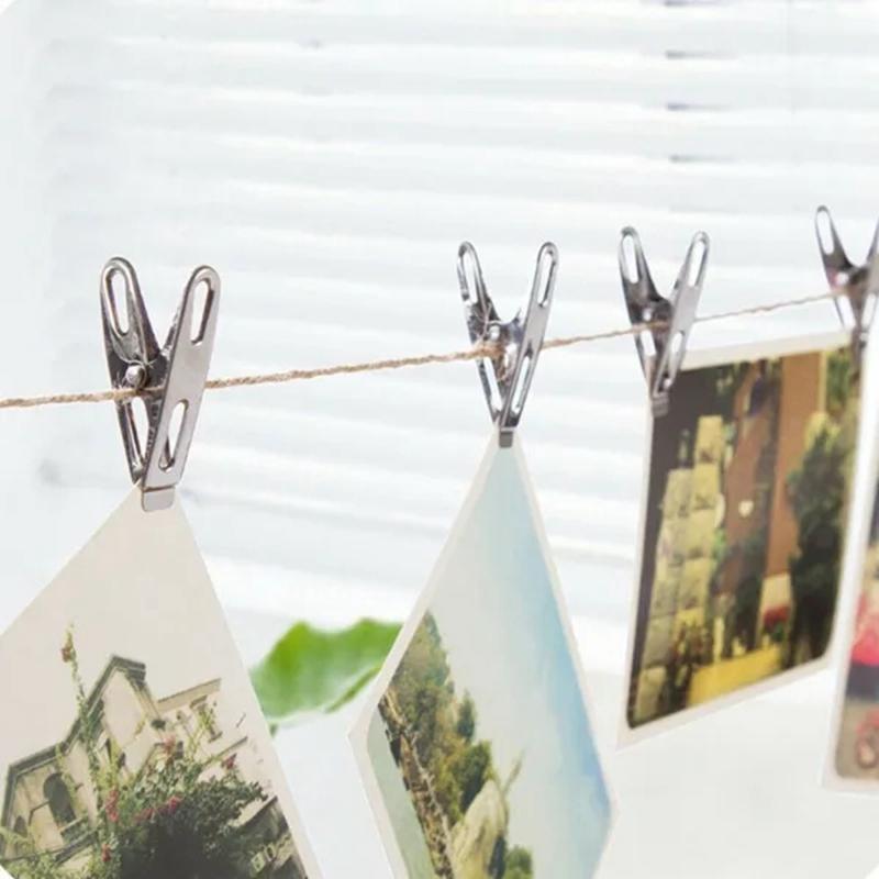 20 st rostfritt stålklämma vindtät klädnypa Liten platt anka silverhängare öppen mapp platt mapp vindtät klämma