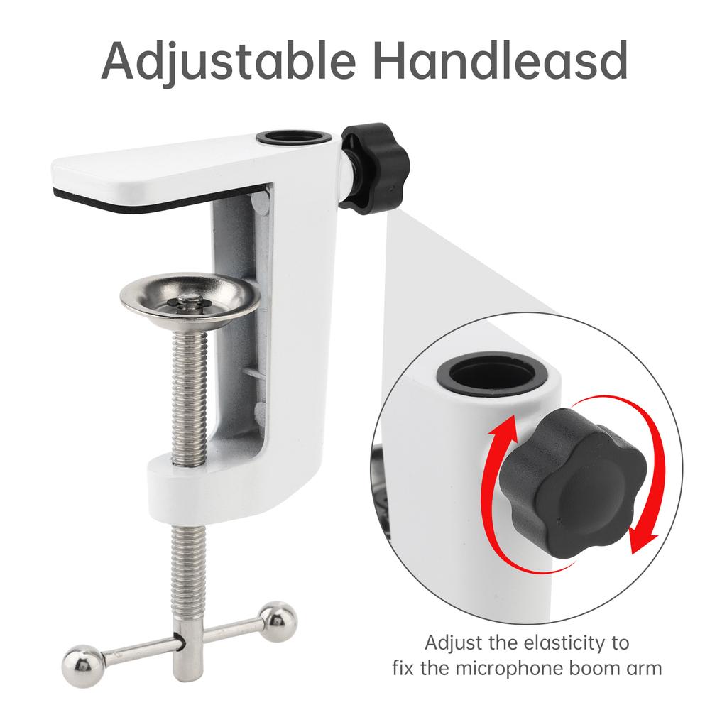 Zacisk Stołowy ze Stopu Aluminium, Z Regulowaną Śrubą Pozycjonującą, Pasuje do Statywu Mikrofonowego na Ramię i Innych Akcesoriów Audio