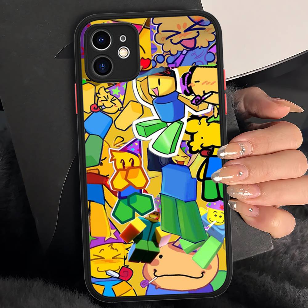 Popular Game R-Roblox Phone Case For IPhone 16 Pro Max 15 14 13 12 11 XS MAX X Plus Candy Color Matte TPU Phone Cover