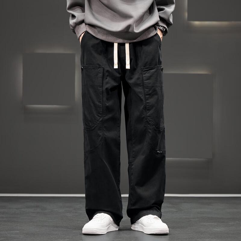 Xiaofu Men's 2025 American Style Casual Straight Leg Cargo Pants