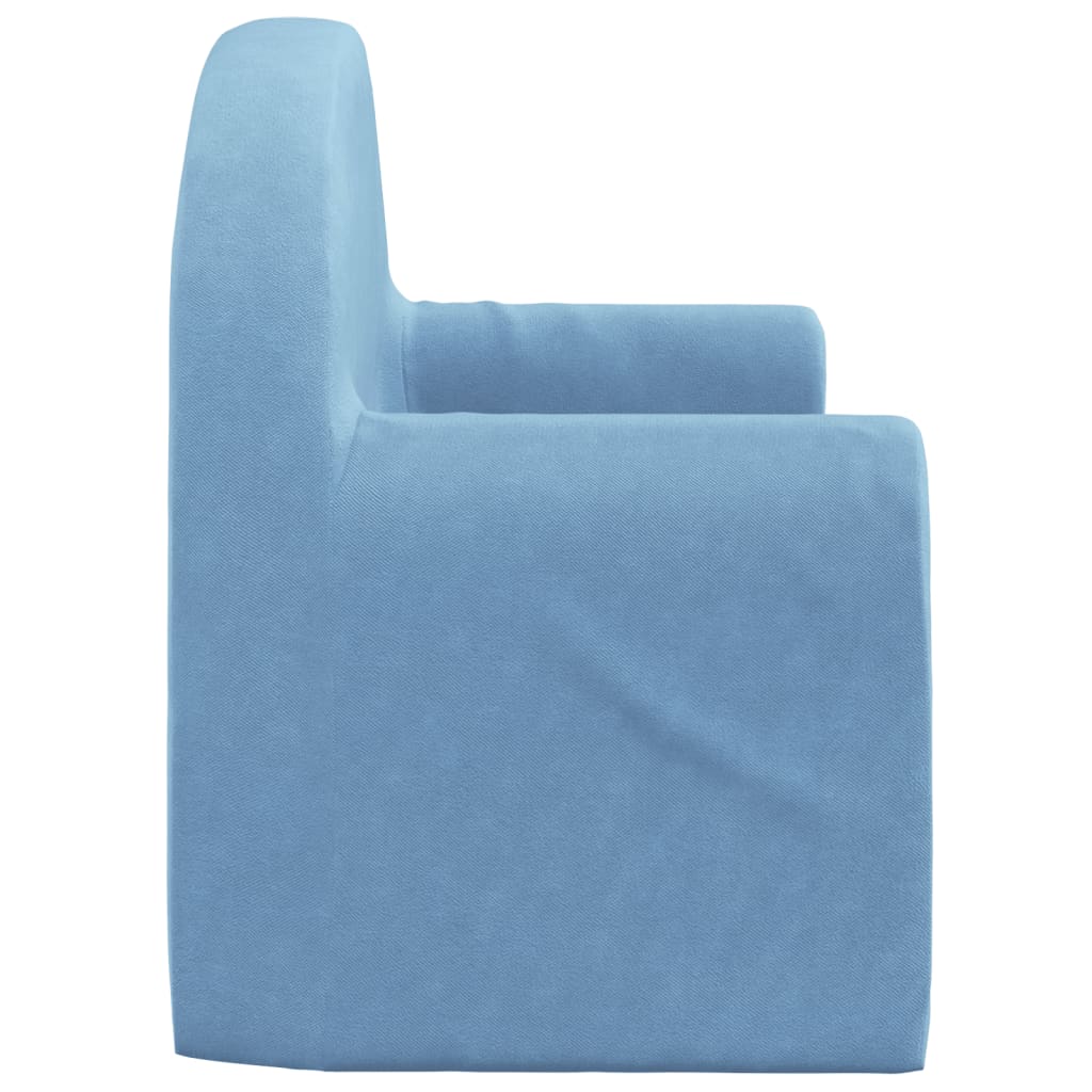 Kids  Sleeper Sofa 2 Seater Blue Soft Plush
