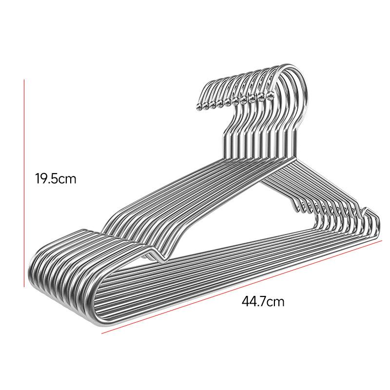 10pcs Silver Color Stainless Steel Clothes Clothes Hanger Organizador for Adult Clothing
