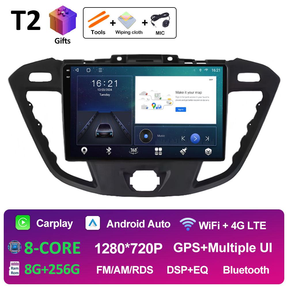 For Ford Tourneo Custom 1 I Transit 2012 2013 2014 2015 2016 - 2021 Car Multimedia Video Radio Player Bluetooth DSP Stereo WIFI