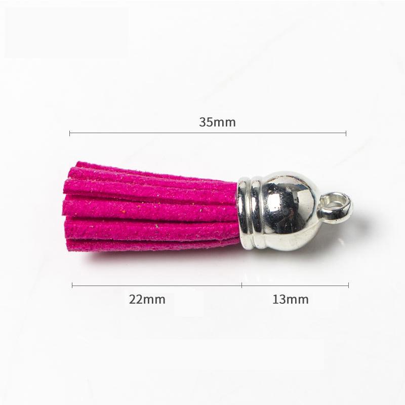 20Pcs/Lot 35mm Leather Tassel for Keychain Straps Jewelry Fiber Fringe Suede Tassel DIY Key Chain Pendants Jewelry Accessories
