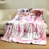 Cartoon Character Pink Cozy Throw bedroom Blanket for Livingroom Couch lunch break Soft Cozy throw for Friend's festival Gift
